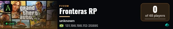 Fronteras RP live status badge