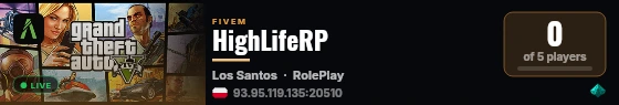 HighLifeRP live status badge