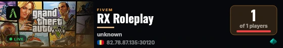 RX Roleplay live status badge