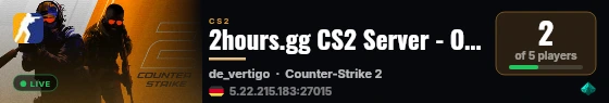 2hours.gg CS2 Server - On-Demand by the Hour live status badge
