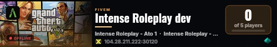 Intense Roleplay dev live status badge