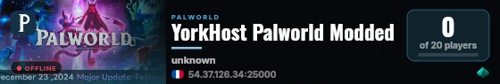 YorkHost Palworld Modded live status badge