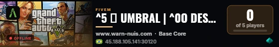 ^5 ✦ UMBRAL | ^0O DESPERTAR live status badge