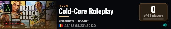 Cold-Core Roleplay live status badge
