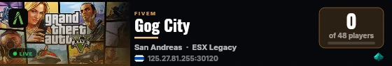 Gog City live status badge