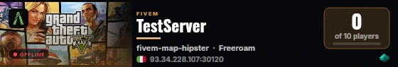 TestServer live status badge
