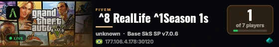  ^8 RealLife ^1Season 1s live status badge
