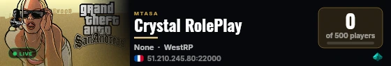 Crystal RolePlay live status badge
