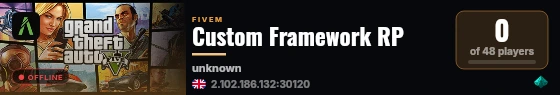 Custom Framework RP live status badge