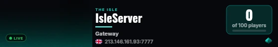 IsleServer live status badge
