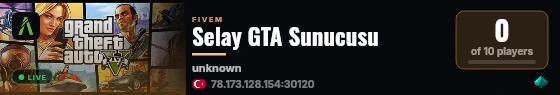 Selay GTA Sunucusu live status badge