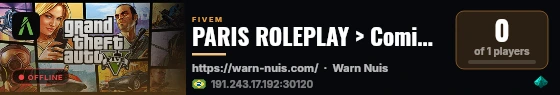 PARIS ROLEPLAY > Coming Soon 2026 live status badge