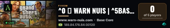 ^0 🔨 WARN NUIS | ^5BASE CORE live status badge