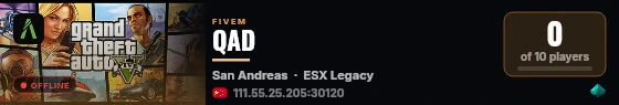 QAD live status badge