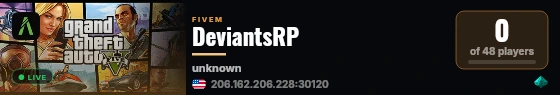 DeviantsRP live status badge