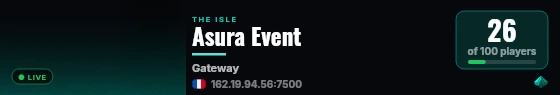 Asura Event live status badge