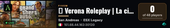 🏛️ Verona Roleplay | La città prende vita live status badge