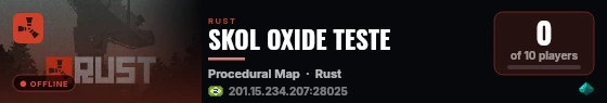 SKOL OXIDE TESTE live status badge