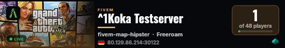 ^1Koka Testserver live status badge