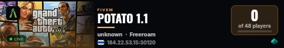 POTATO 1.1 live status badge
