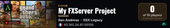 My FXServer Project live status badge