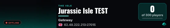 Jurassic Isle TEST live status badge