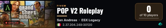 POP V2 Roleplay  live status badge