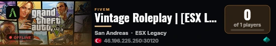 Vintage Roleplay | [ESX Legacy] live status badge