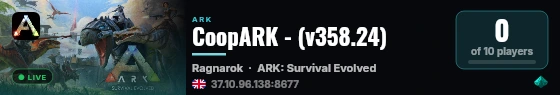CoopARK - (v358.24) live status badge