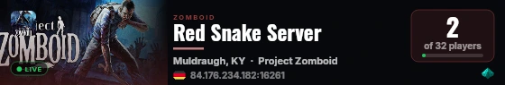 Red Snake Server live status badge