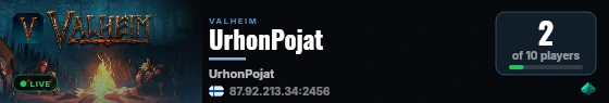 UrhonPojat live status badge