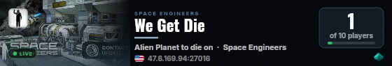 We Get Die live status badge
