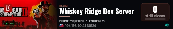 Whiskey Ridge Dev Server live status badge