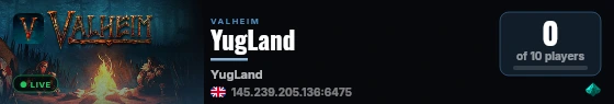 YugLand live status badge