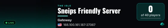 Sneips Friendly Server live status badge