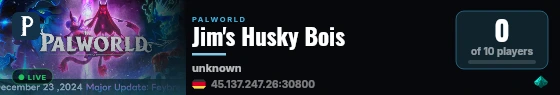 Jim's Husky Bois live status badge