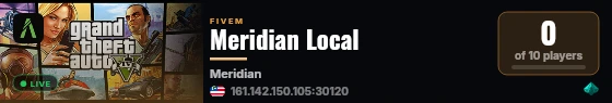 Meridian Local live status badge