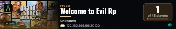 Welcome to Evil Rp live status badge