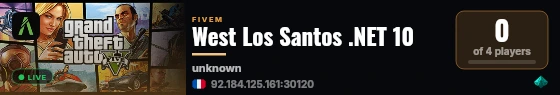 West Los Santos .NET 10 live status badge