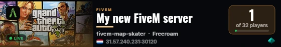 My new FiveM server live status badge