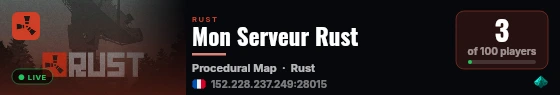 Mon Serveur Rust live status badge