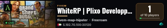 WhiteRP | Plixo Developpment live status badge