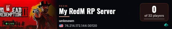 My RedM RP Server live status badge