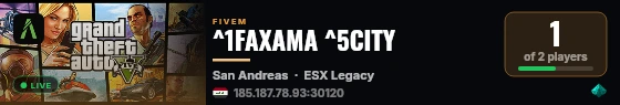 ^1FAXAMA ^5CITY live status badge
