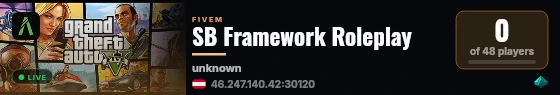 SB Framework Roleplay live status badge