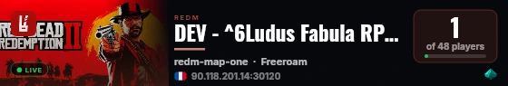 DEV - ^6Ludus Fabula RP JDR - WL^0 live status badge
