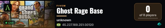 Ghost Rage Base live status badge