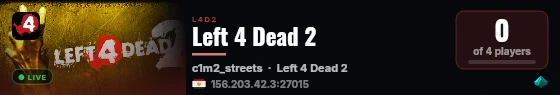 Left 4 Dead 2 live status badge