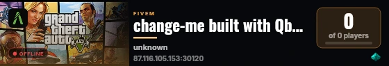 change-me built with Qbox Project by The Community! live status badge