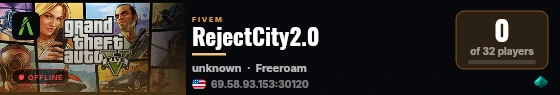 RejectCity2.0 live status badge